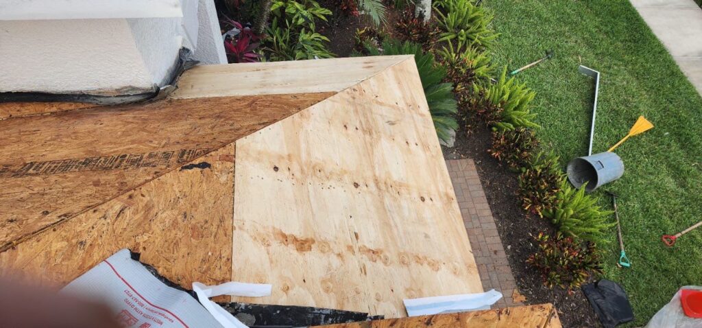 White membrane flat roof commercial building