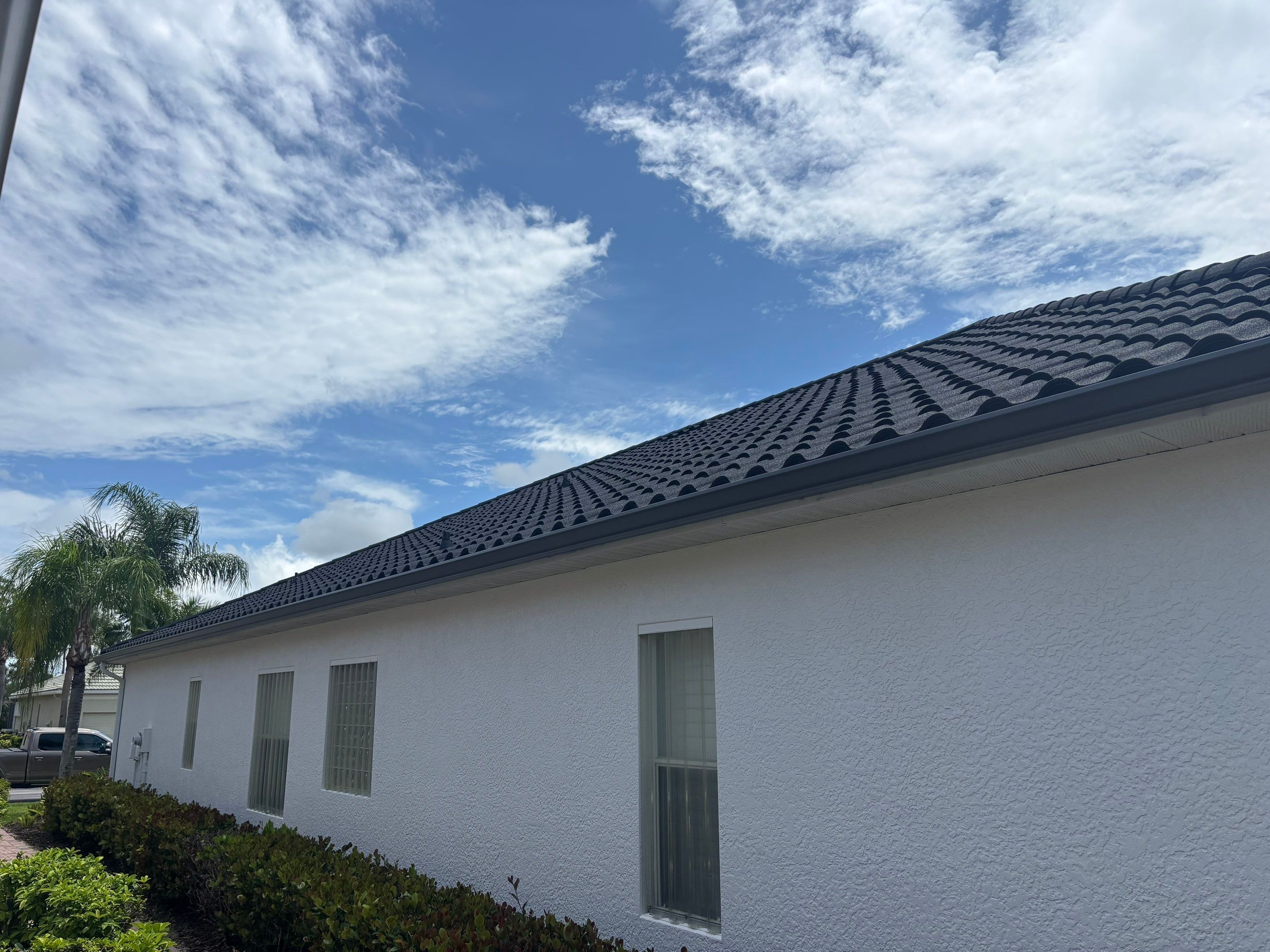 Black tile roof commercial building