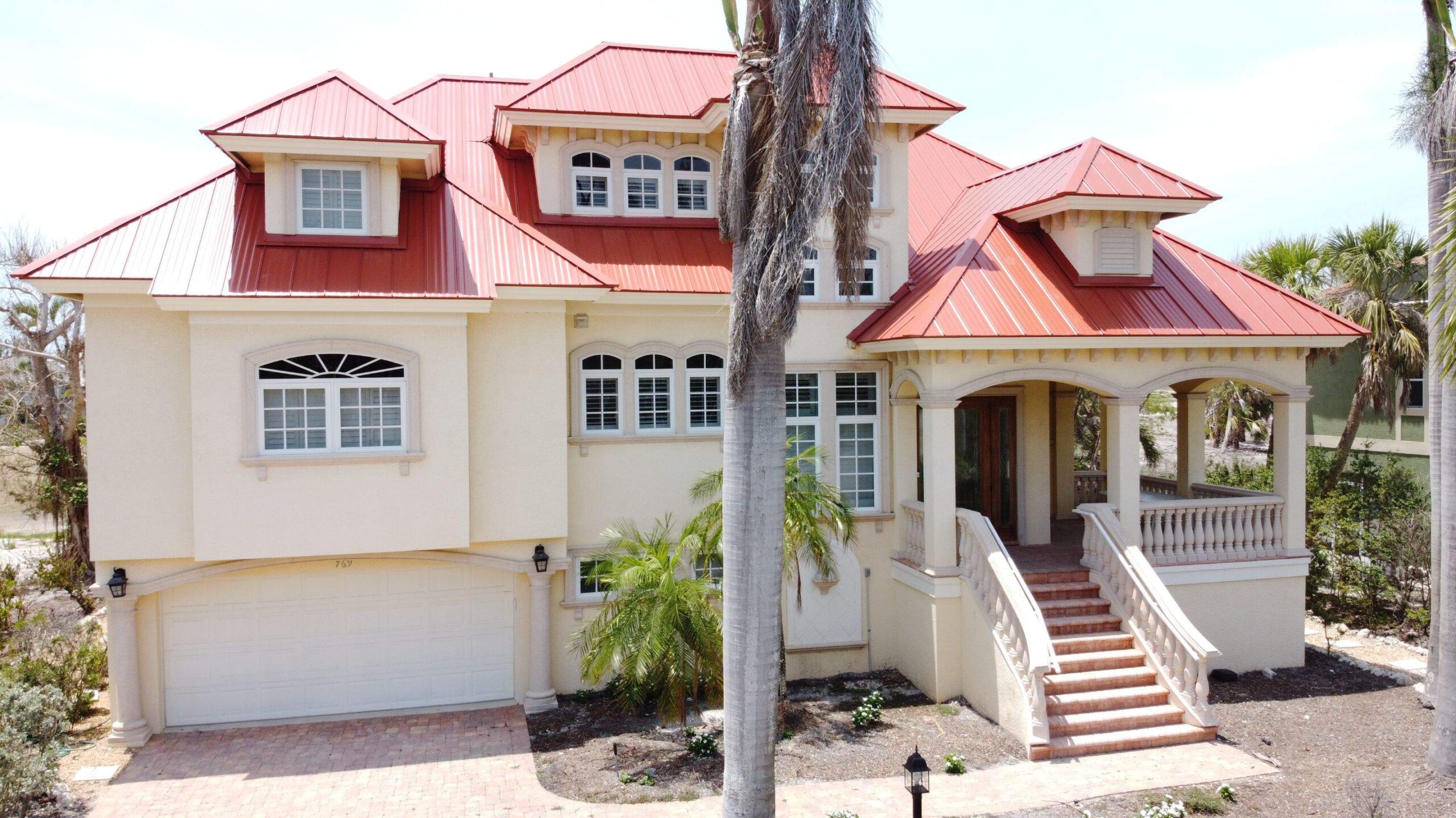 Red tile roof residential neighborhood view
