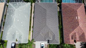 Red tile roof residential neighborhood completed