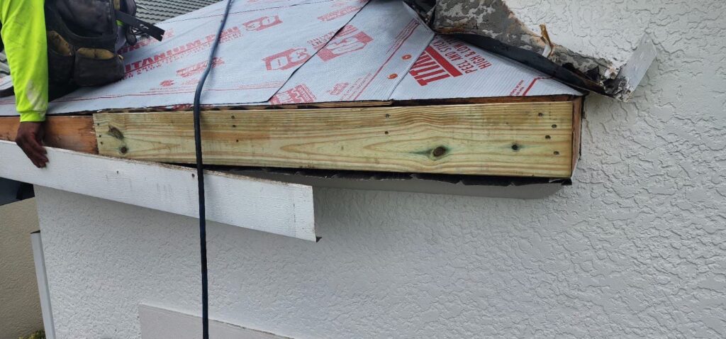 Brown tile roof residential front view final