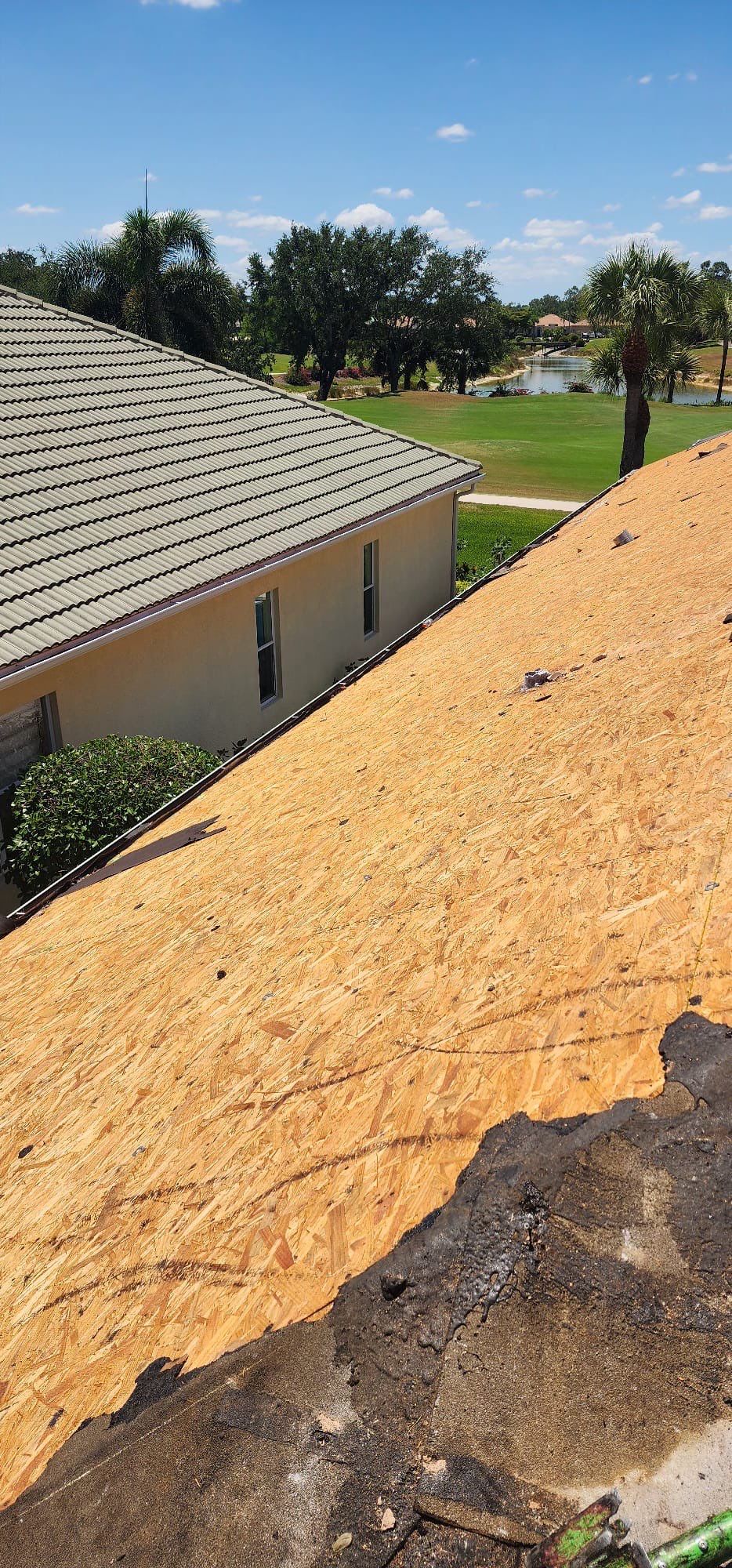 Brown tile roof residential detailed final work